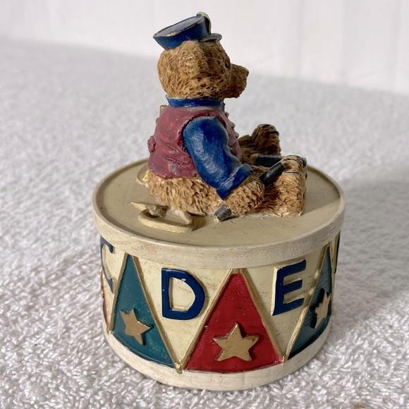 Vintage Colourful Teddy Bear Trinket Box Figurine Collectible - Picture 10 of 12